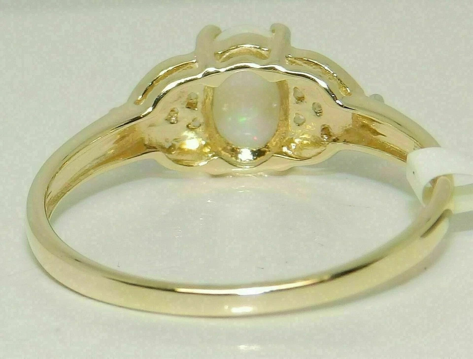 2.50Ct Oval Cut Opal & Diamond Halo Engagement Ring Solid 14K White Gold Finish