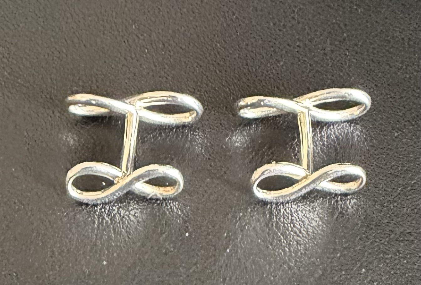 Tiffany & Co. Infinity Symbol Sterling Silver Fixed Back Cufflinks for Men