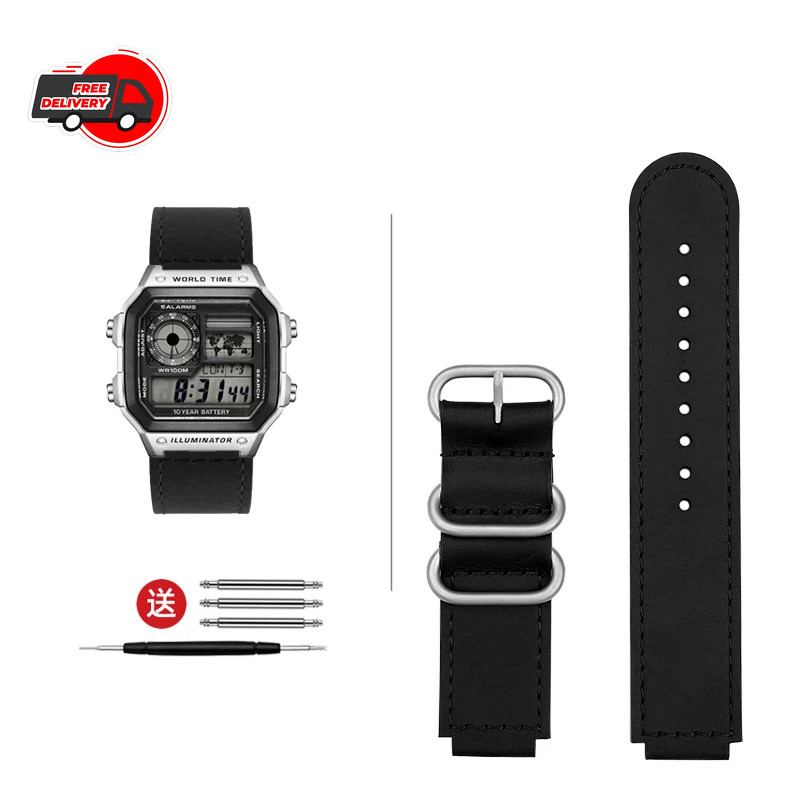 High Quality Vintage Leather Watch Strap for Casio 3299 AE-1200 AE-1300 AE-1500
