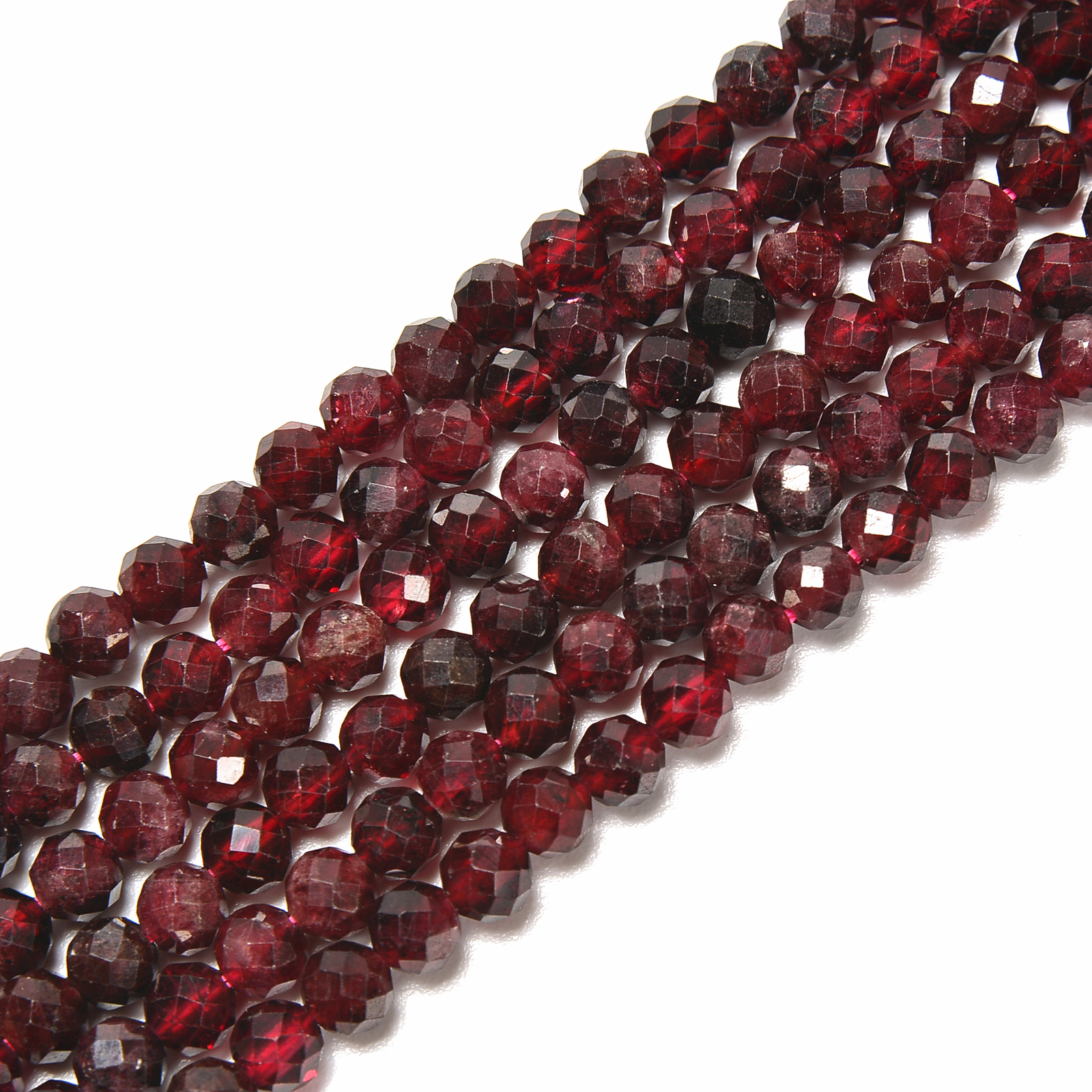 Natural Garnet Faceted Round Beads 2mm 3mm 4mm 5mm 15.5″ Strand
