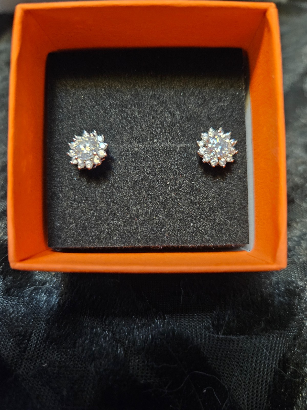 925 Sterling Silver Halo push back earrings Moissanite