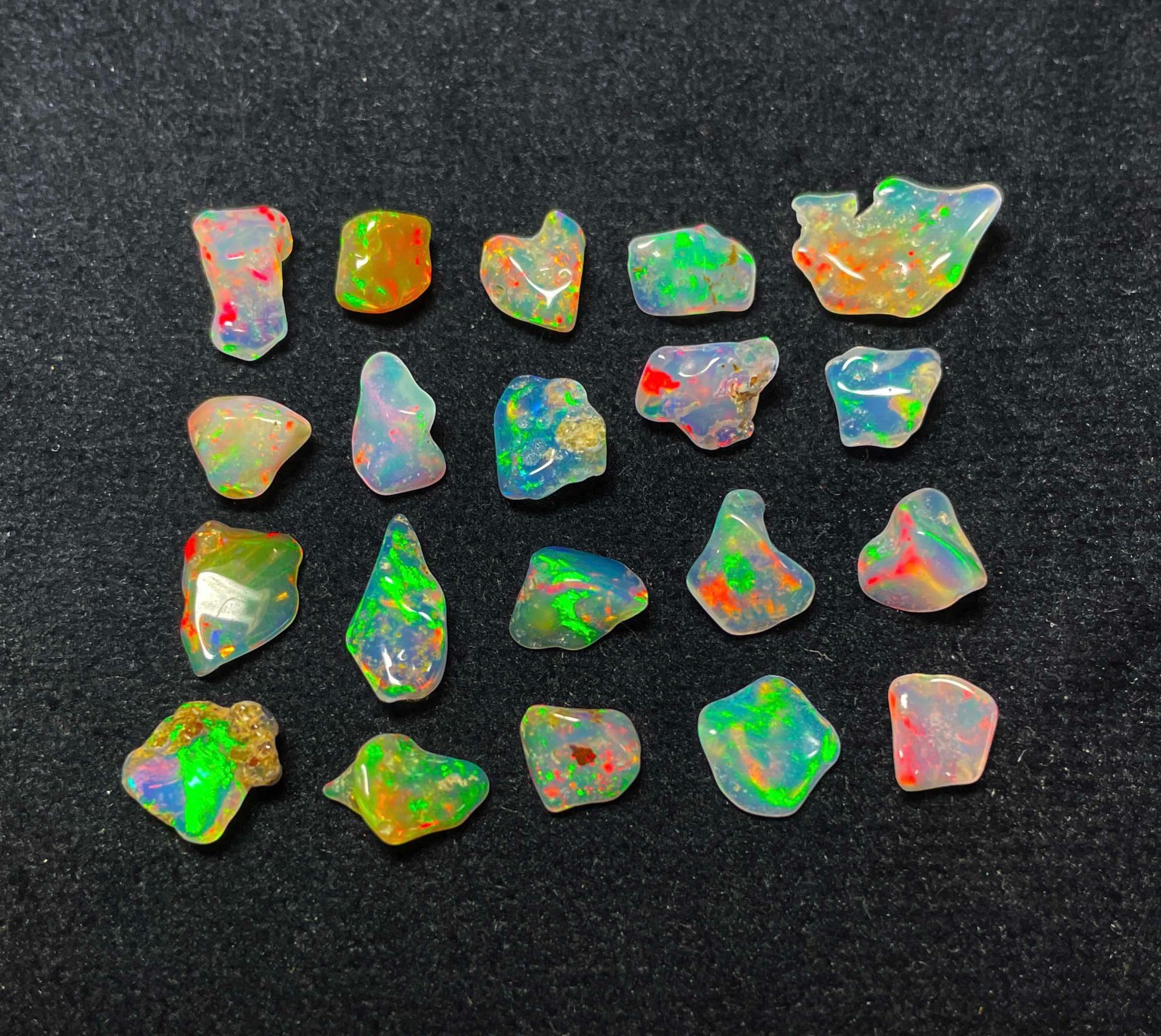 Natural Multi Fire Ethiopian Opal Polish Rough Loose Gemstone Lot 100 CT