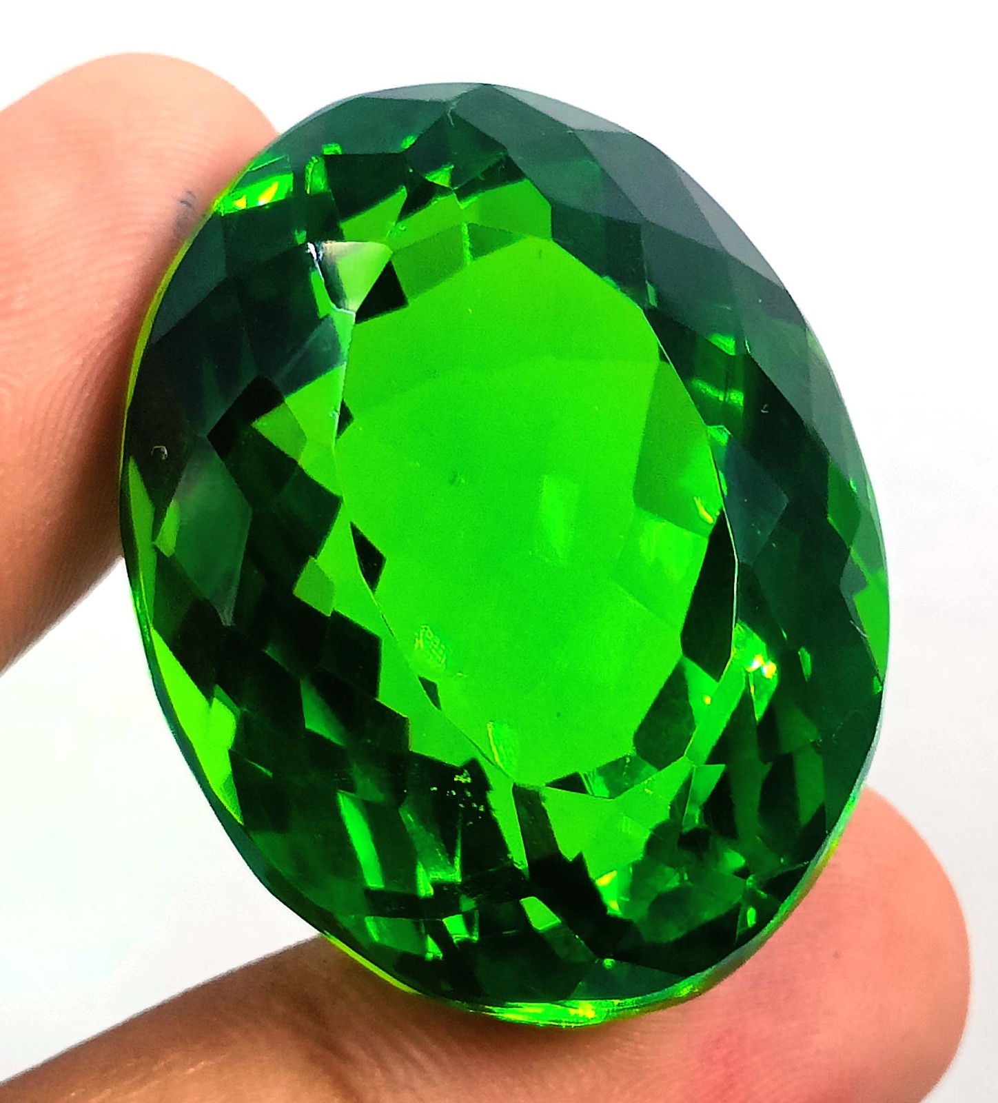 Huge 106 Ct Natural Green Peridot Oval Shape EGL Certified Loose Gemstone 6FGI
