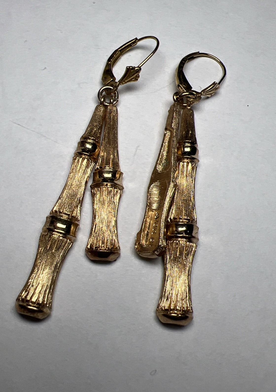 Vintage Avon Bamboo Magic Pierced Earrings 1972 Signed