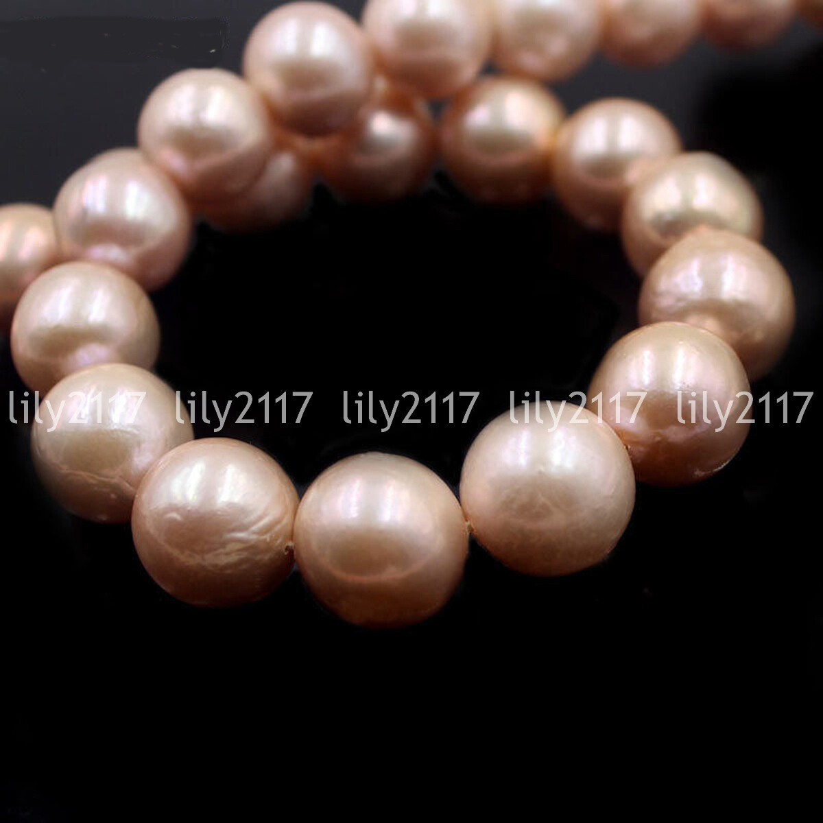 Huge 12-15mm White Pink Purple Round Natural Freshwater Pearl Loose Beads 15″