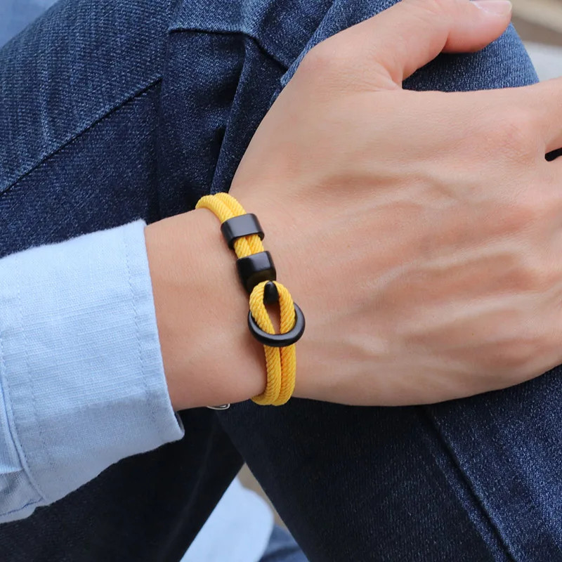 New Men Apparel Accessories Bracelet Bilayer Milan Rope Nautical Wrap Rope