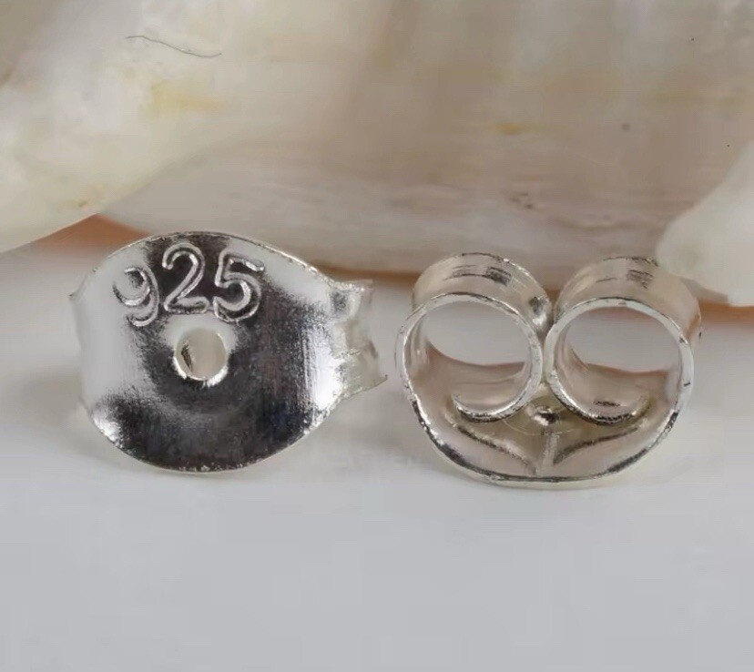 925 Sterling Silver ~20 PCS~ Replacement Butterfly Push Back Stud Earrings