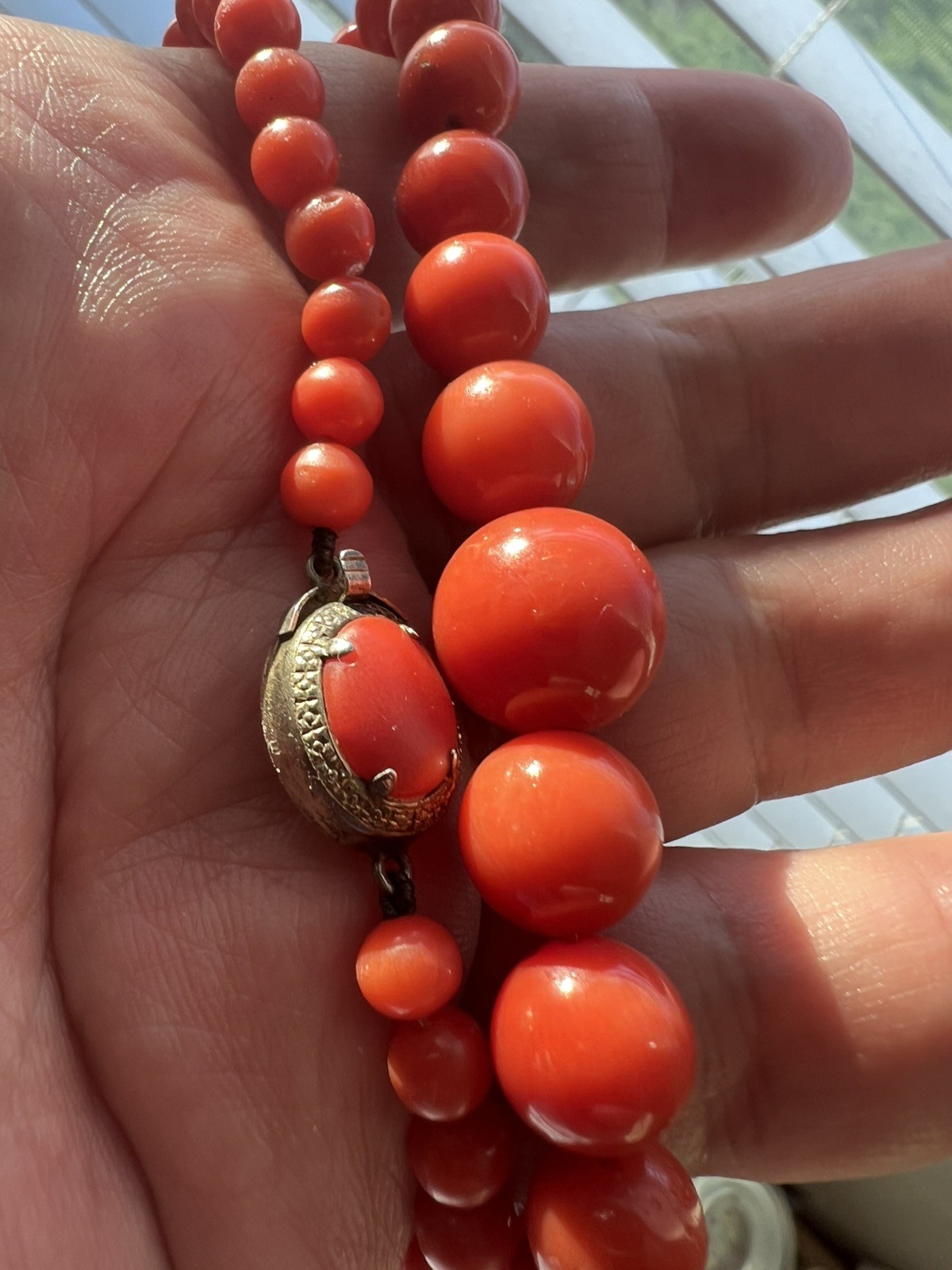 Antique Victorian Coral Necklace37.8grm0.55-1.35