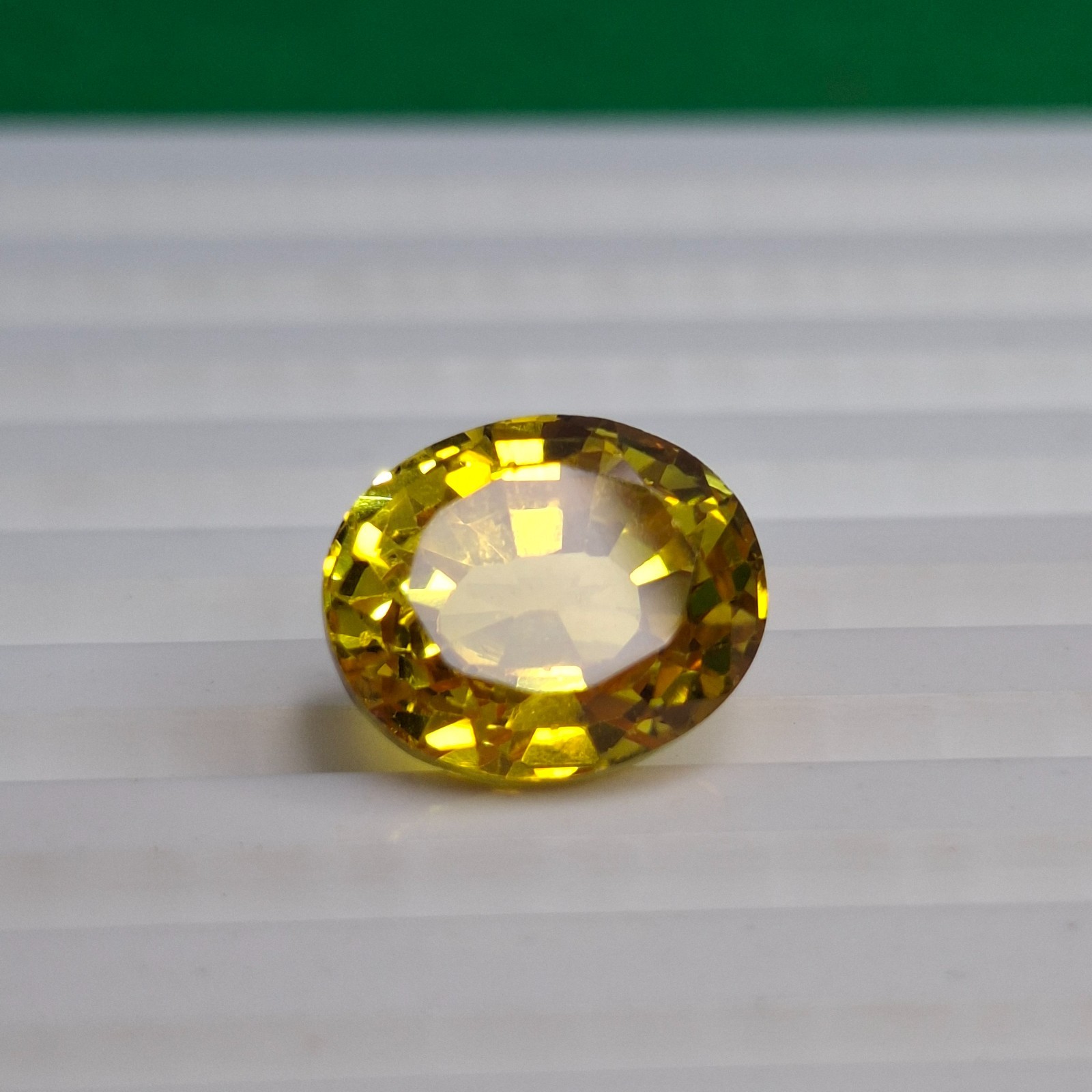 AAA 8-10Ct Yellow Sapphire Oval Cut Loose Natural Certified Gemstone GB069
