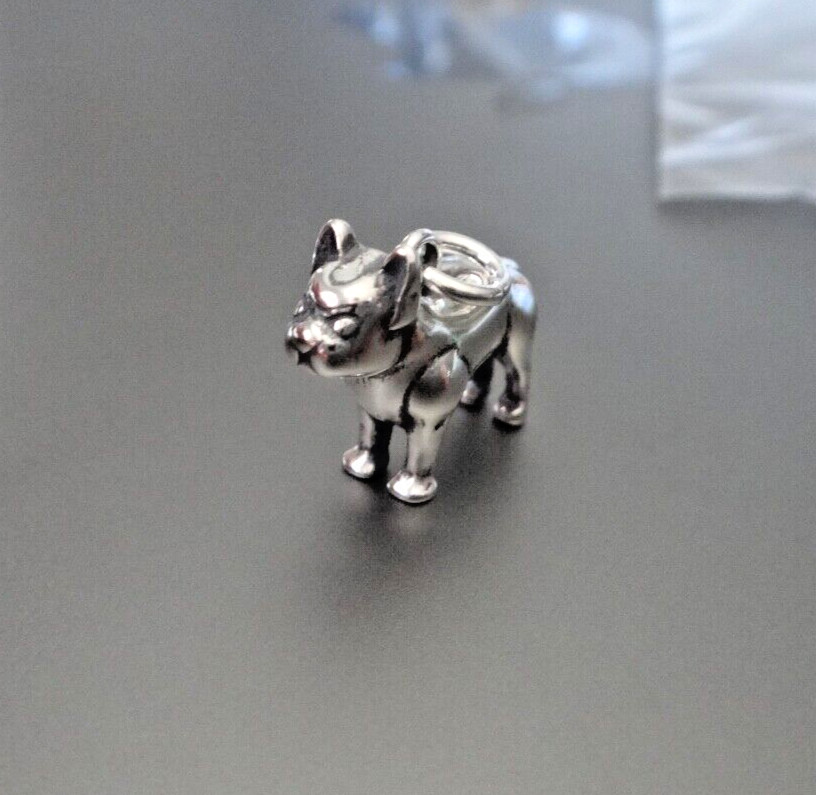 Sterling Silver 16x14mm solid ~3.5 gram Standing French Bulldog Frenchie Charm