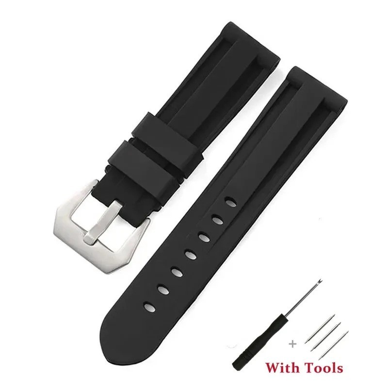 Silicone Rubber Watch Band Sport Replacement Strap 20mm 22mm 24mm 26mm