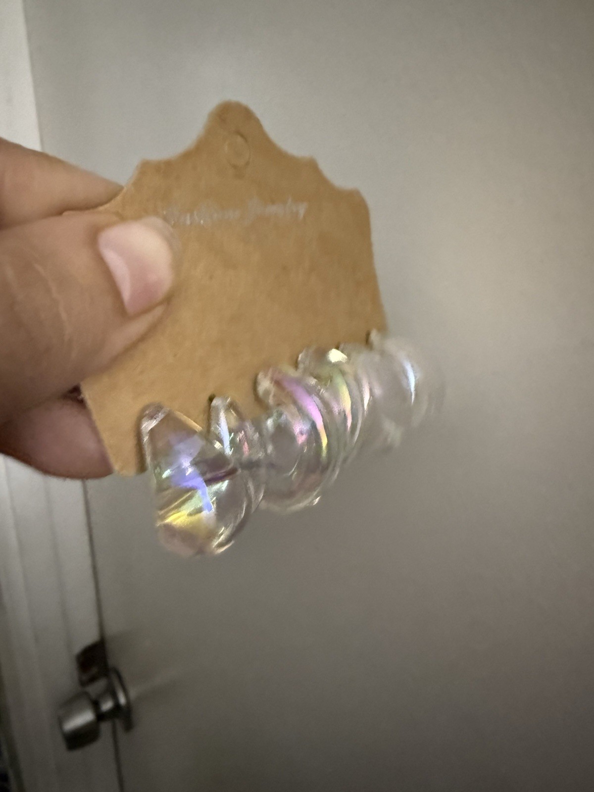Iridescent Hoops Holographic Lucite Acrylic Transparent Retro Earrings Lot
