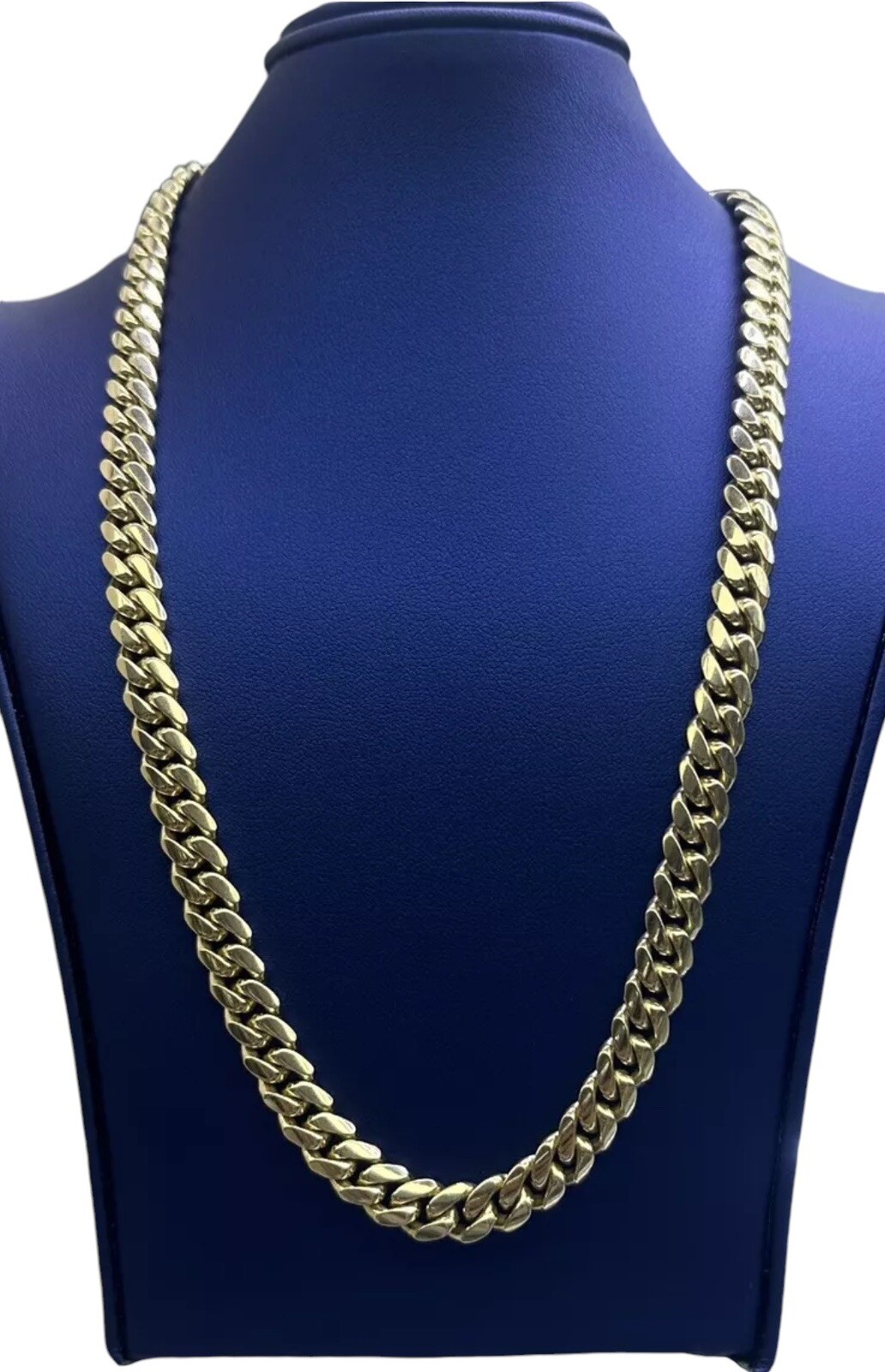 14k Solid Yellow Gold Miami 9mm Cuban Link Chain 24″ Inches Necklace Box Lock