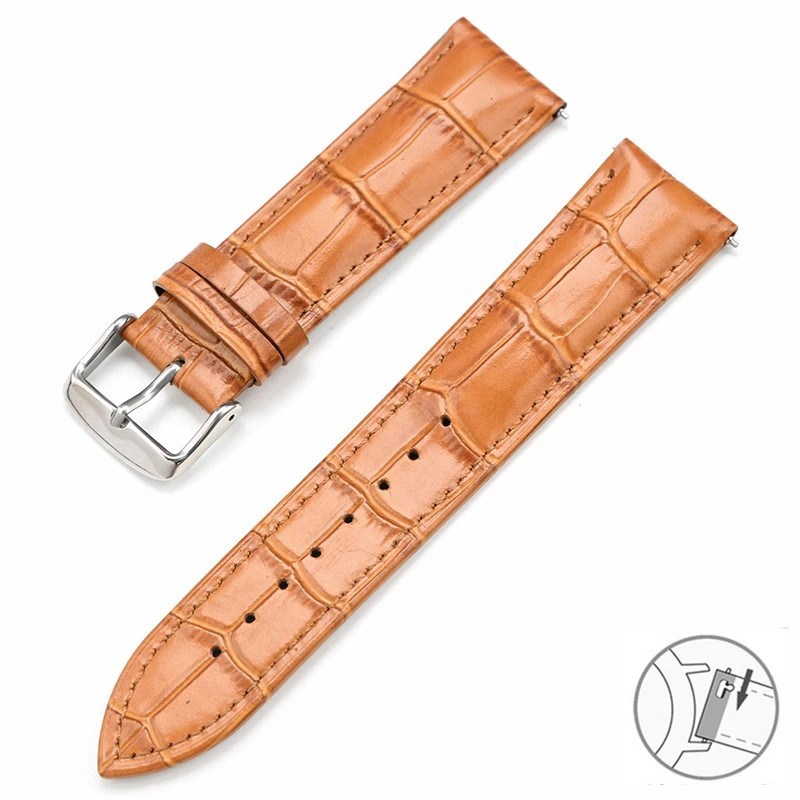 Genuine Leather Watch Band Quick Release Strap 12mm-24mm Universal Watchband