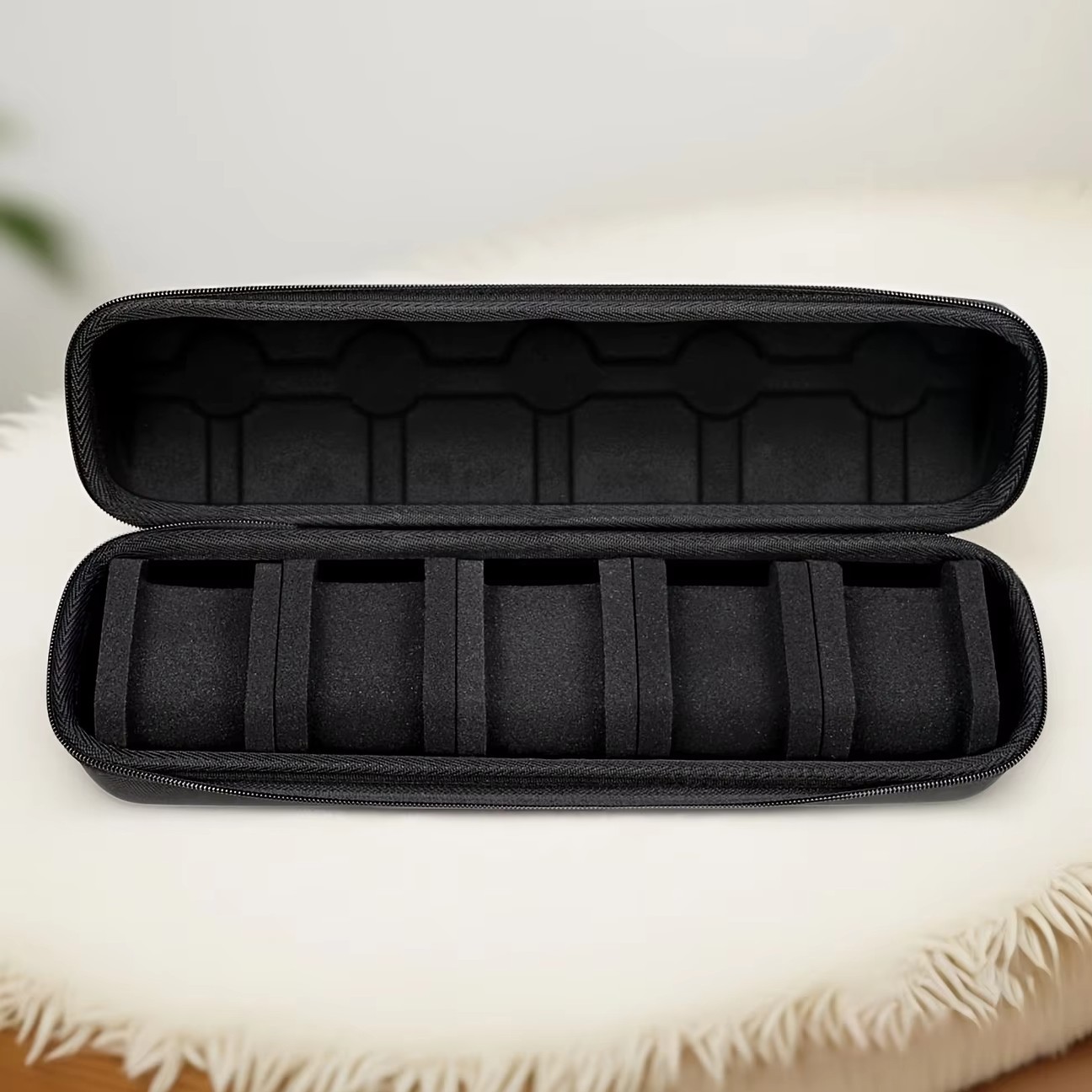 5 Slot Watch Case Hard Shell Travel Organizer Box with Pillows Fits Smart Watch