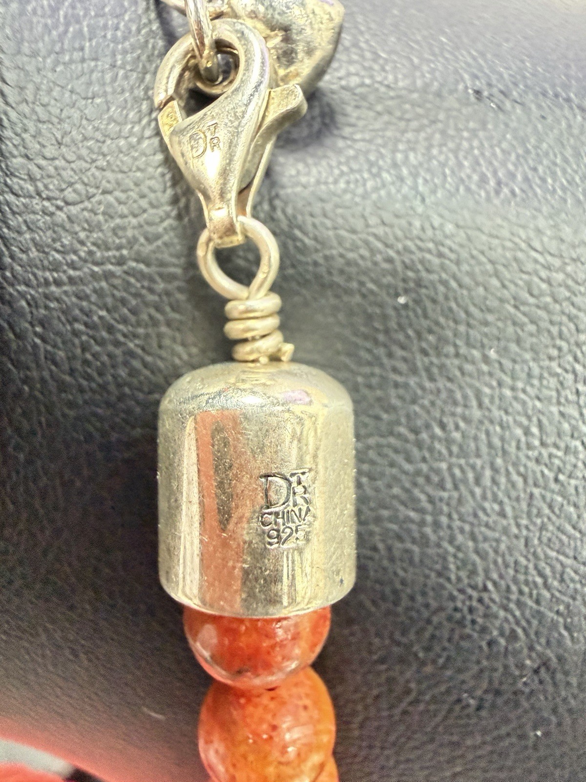 Sleeping Beauty Turquoise & Carnelian Style Necklace 925 Sterling Silver 22”