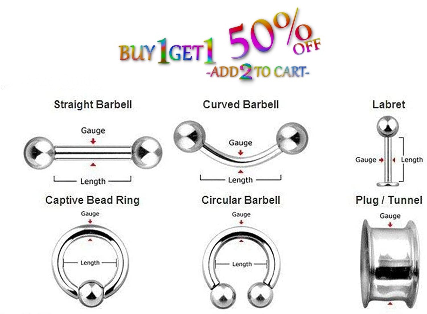 Pair 8g-50mm STAINLESS STEEL SINGLE FLARE TUNNELS Gauges Solid Body Plugs 2086