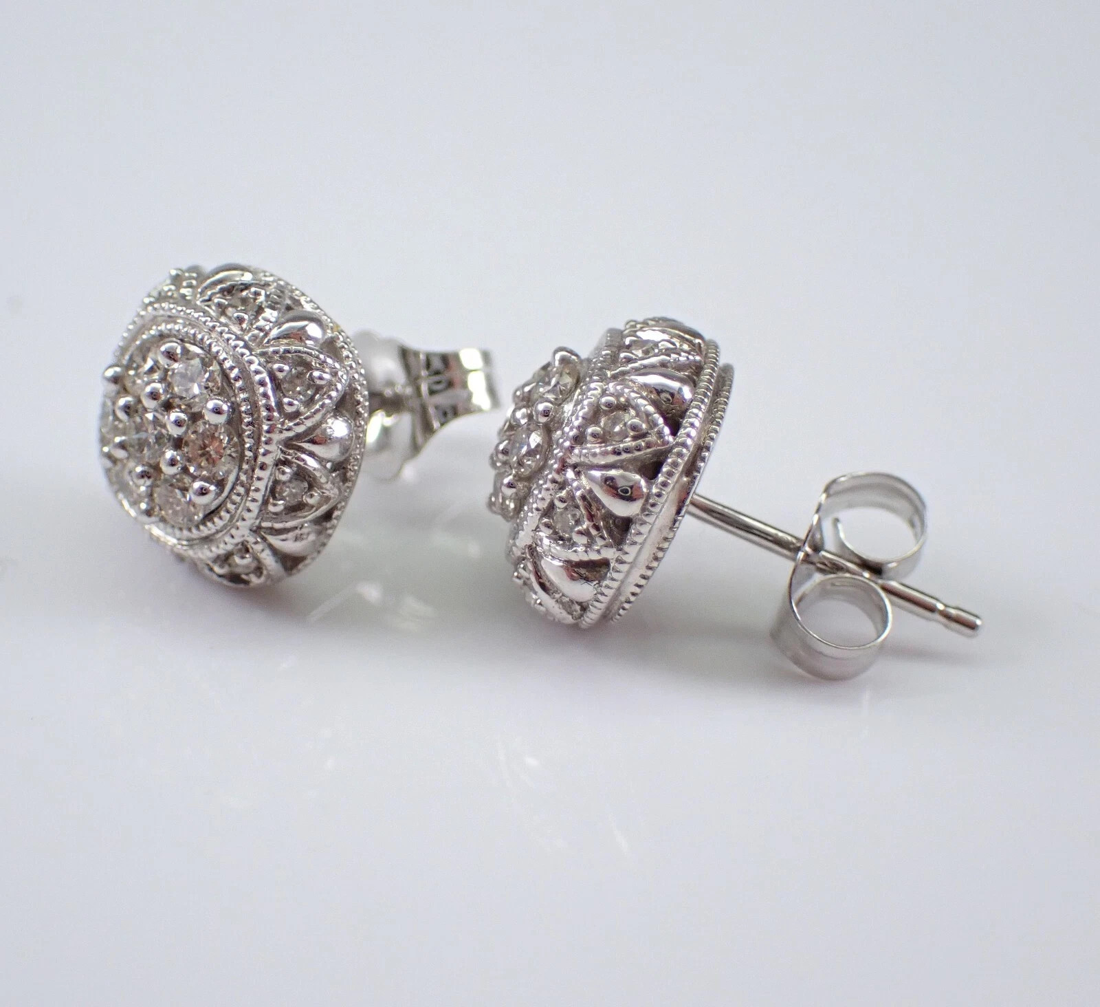 2Ct Round Simulated Diamond Unique Square Stud Earrings 14K White Gold Plated