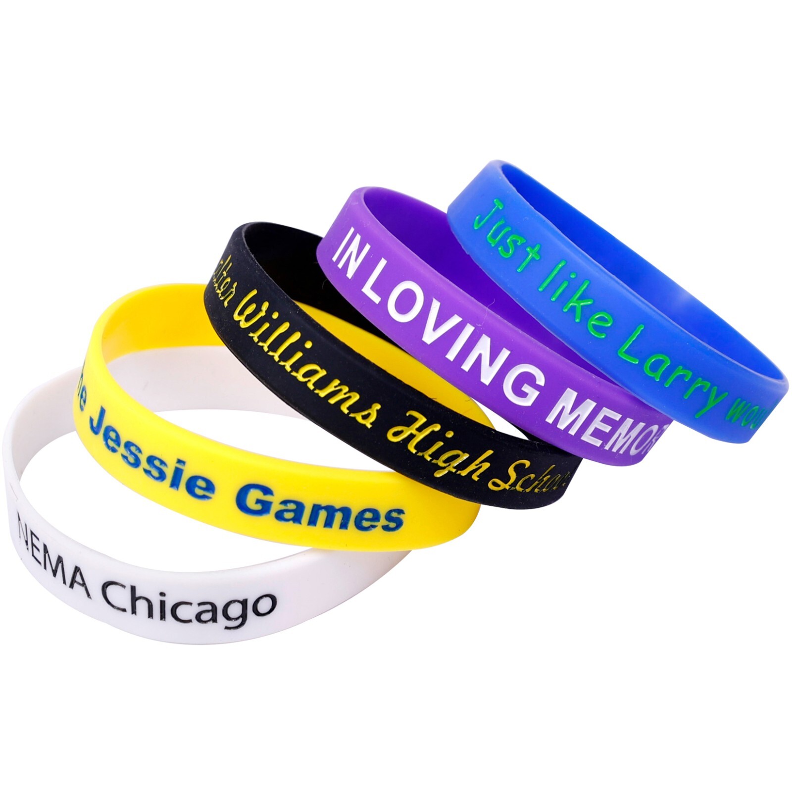 Custom Rubber Bracelet Personalize Silicone Wristbands Events Gifts Engraved