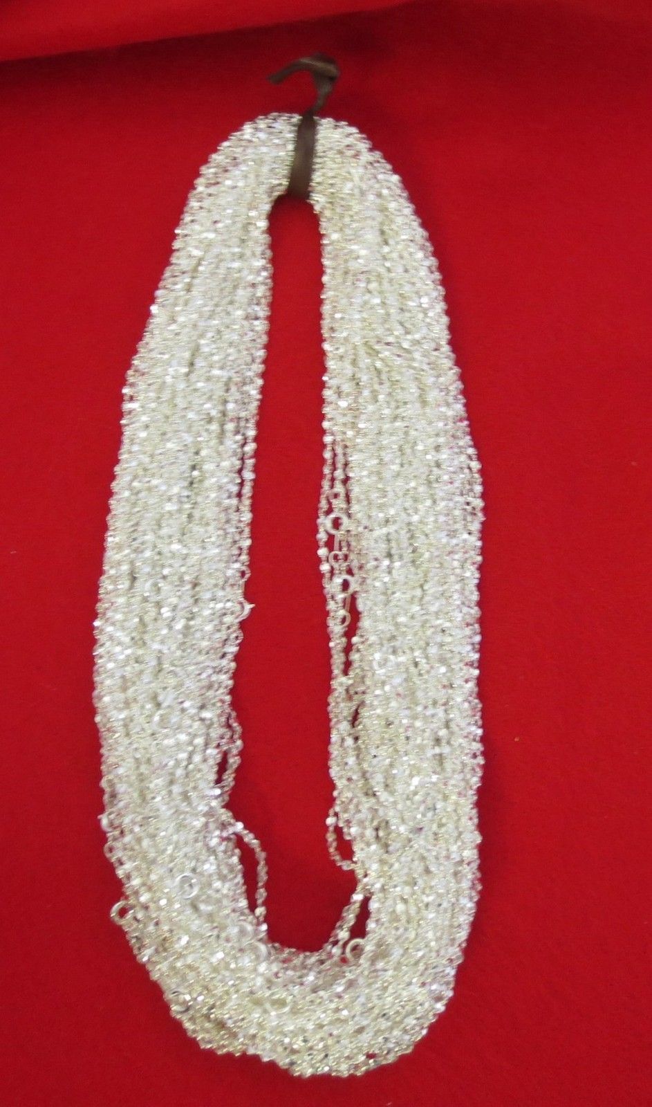 WHOLESALE LOT OF 5 14kt WHITE GOLD PLATED 16 INCH 1MM TWISTED NUGGET CHAINS