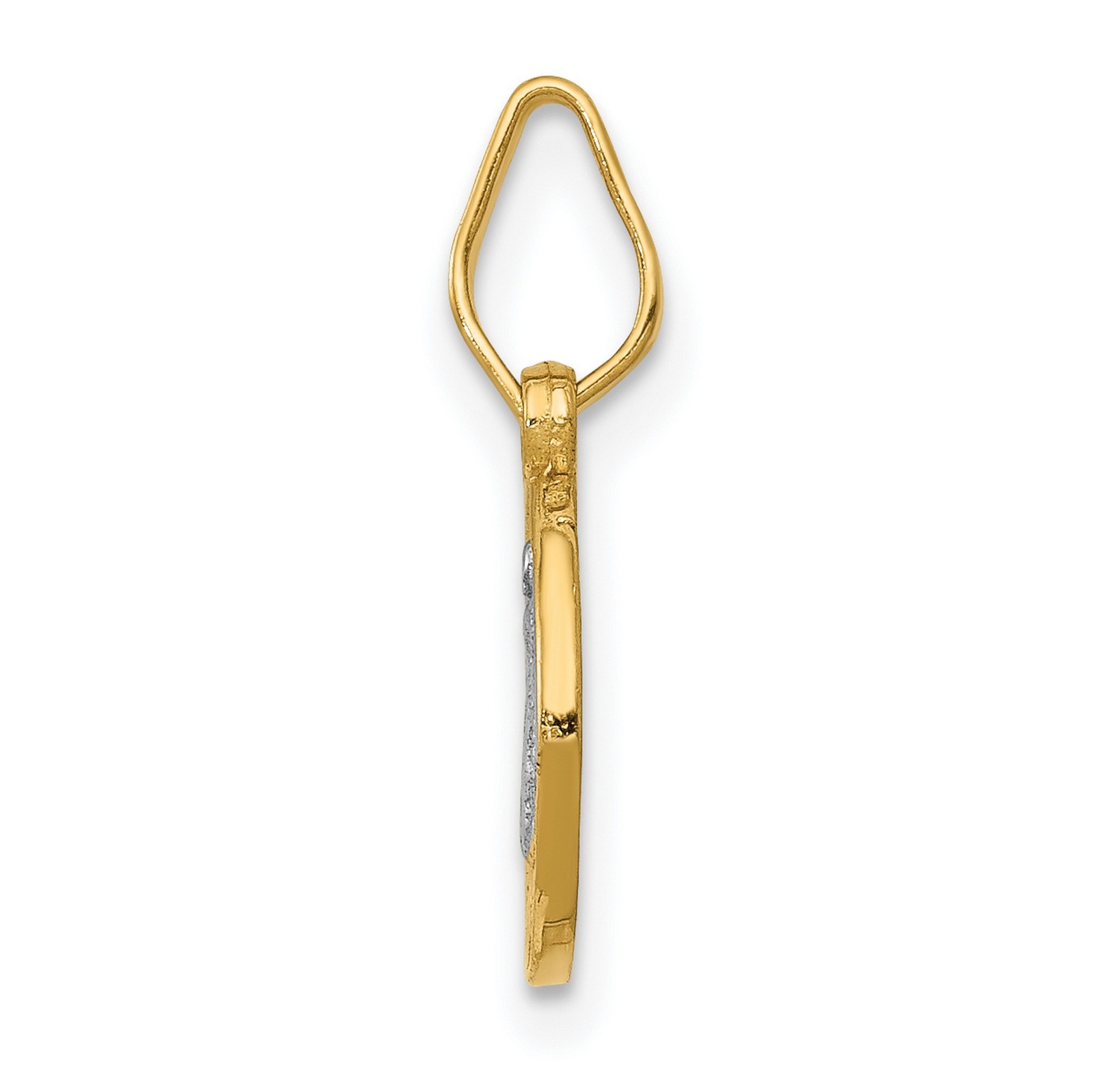Saint Benedict and Words on Miniature Medal Pendant in Real 14k Two-Tone Gold