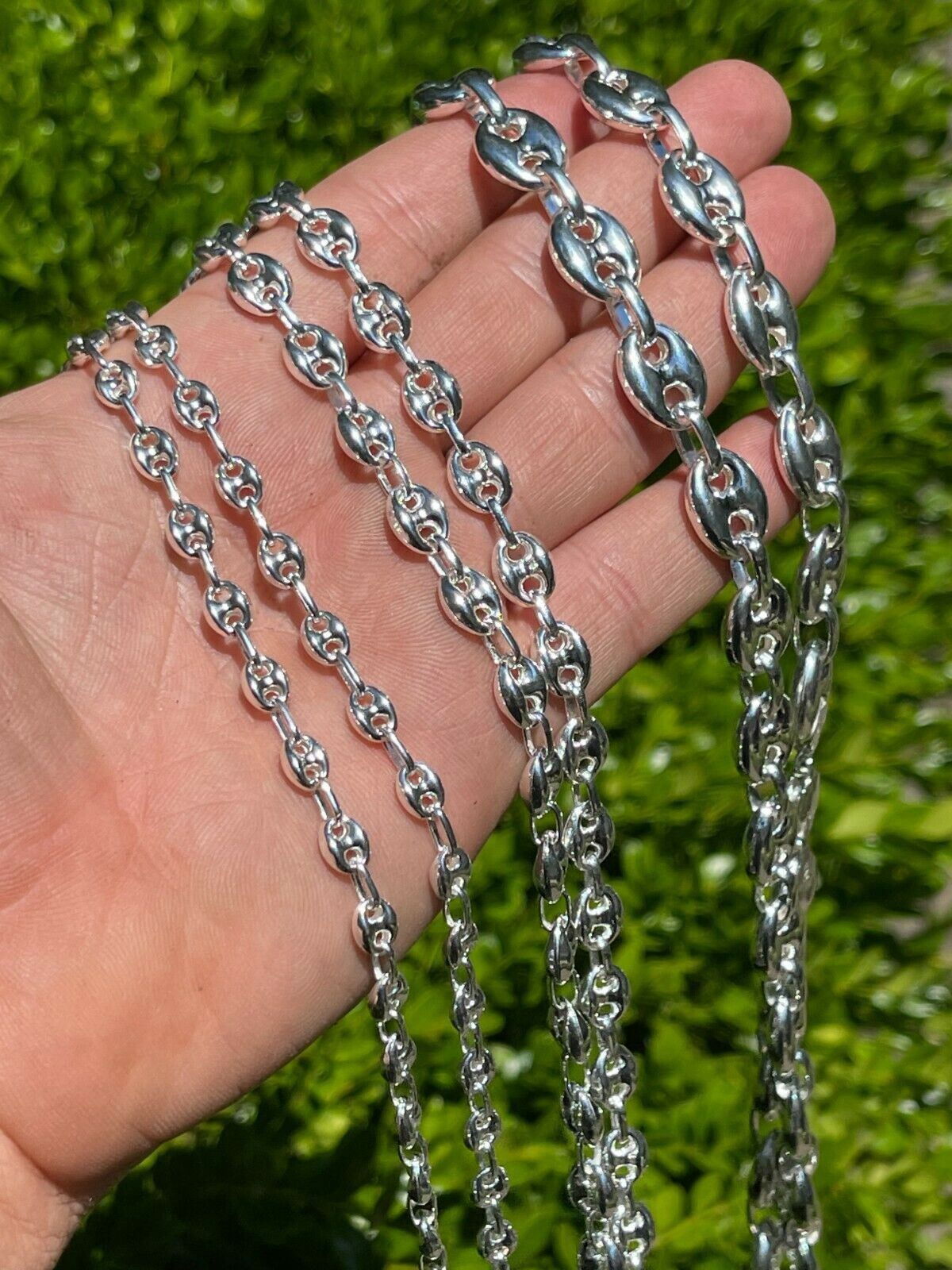 925 Sterling Silver Puffed Mariner Link Chain Necklace Or Bracelet 6-12mm 7-30″