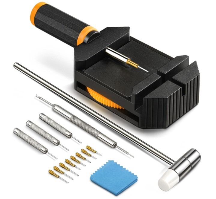 Kit Ajustador de Correa para Reloj con Extractor de Pasadores y Martillo