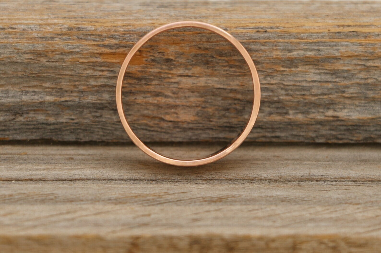 Oxidized Hammered Copper Band, Pure Copper Ring, Flat Unisex Men Women Jewelry
