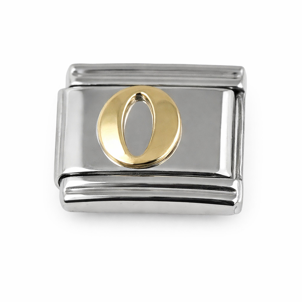 Italian Slide or Modular Charm Choose Your Charm Numbers and Letters Gold Plated