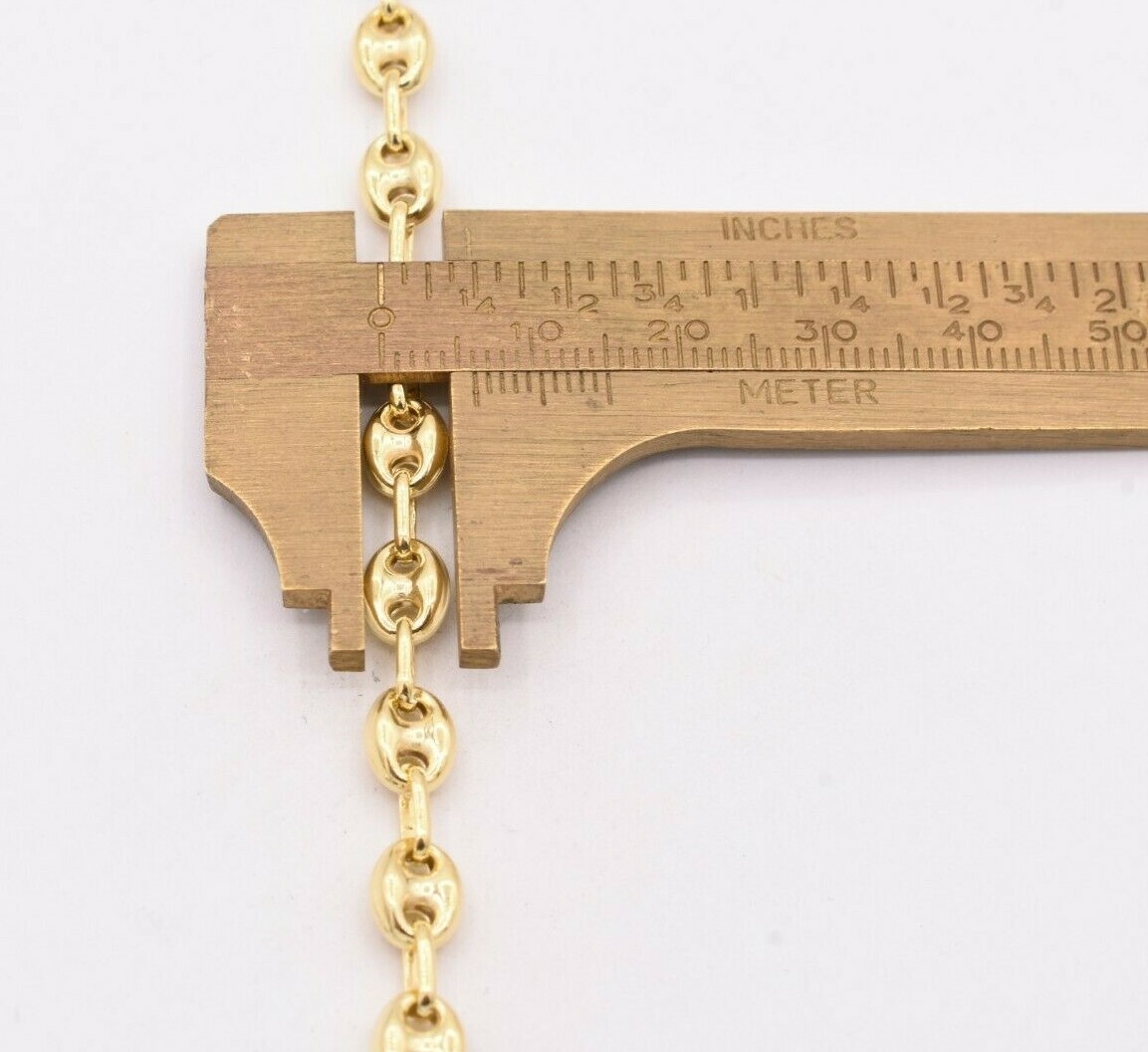 6mm Puffed Anchor Mariner Chain Necklace 14K Yellow Gold-Plated Silver 925