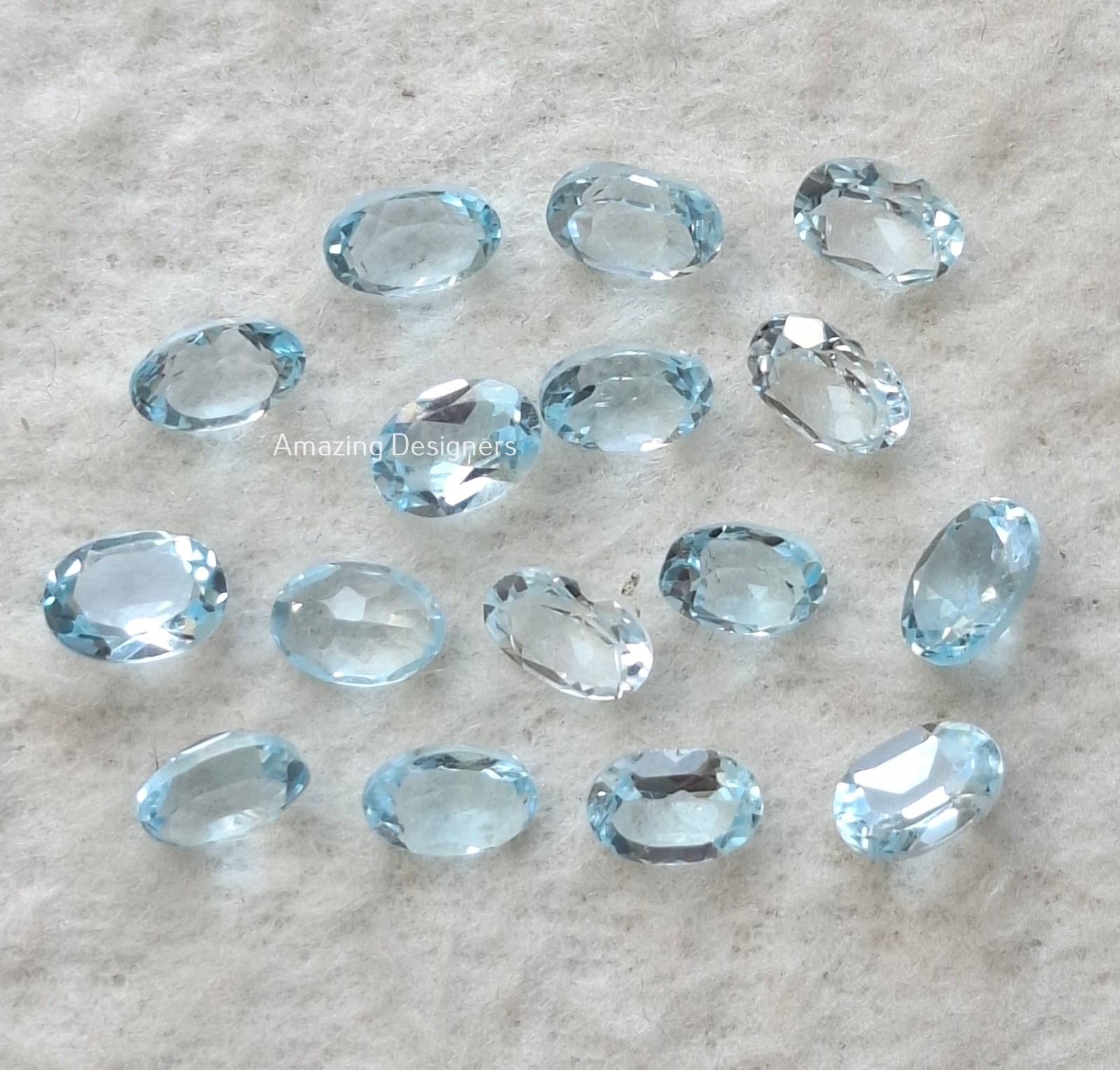 Natural Sky Blue Topaz Oval Faceted Cut 3x5mm to 8x10mm Loose Gemstone