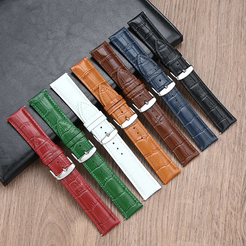 Genuine Leather Watch Band Quick Release Strap 12mm-24mm Universal Watchband
