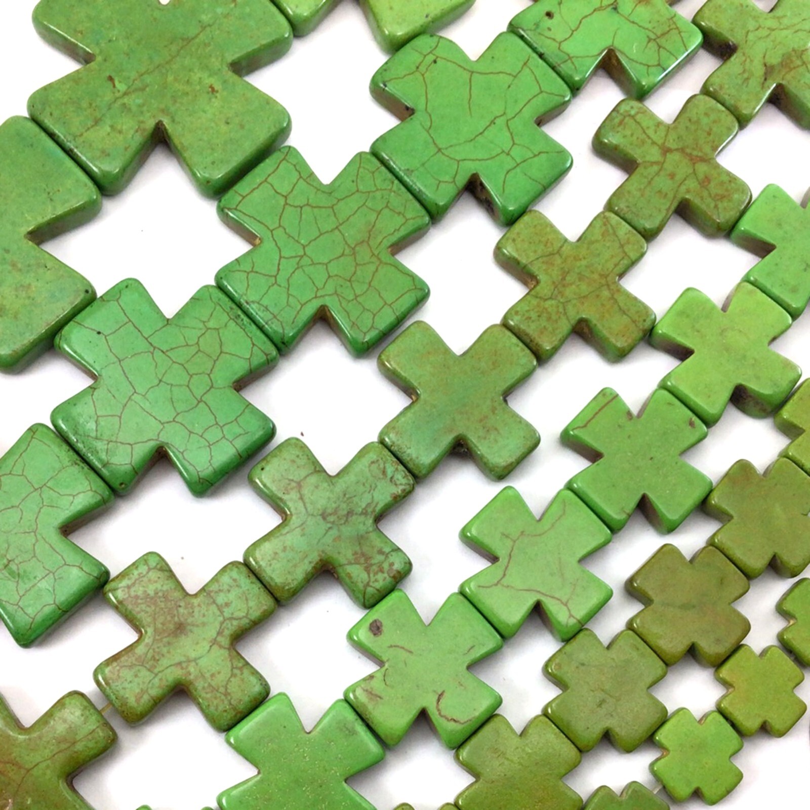 Green Cross Square Howlite Turquoise Spacer Loose Bead 15mm 20mm 30mm 15″ DIY