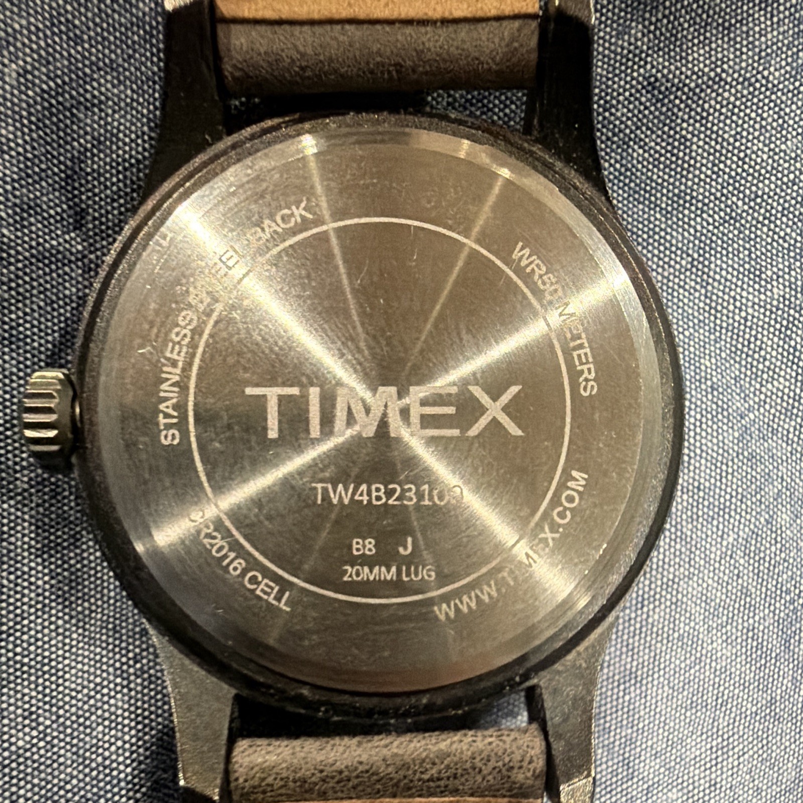 Timex Expedition Quartz 40mm Gray Dial Brown Leather Strap 24-Hour 30m WR