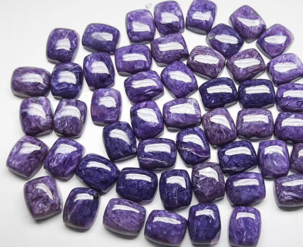 Natural Charoite Cushion Cabochon AAA Purple Siberian Gem 7x9mm-10x14mm
