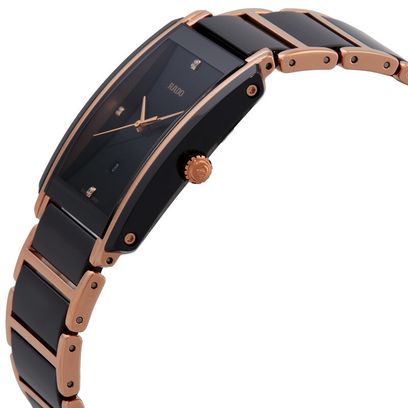 Rado Integral L Black Dial Ceramic Diamond Men’s Quartz Watch (R20207712)