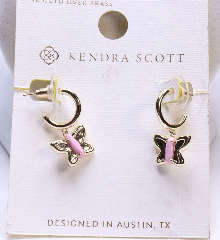 Kendra Scott Sadie Magnesite 14K Gold Over Brass Huggie Hoop Earrings – Lavender