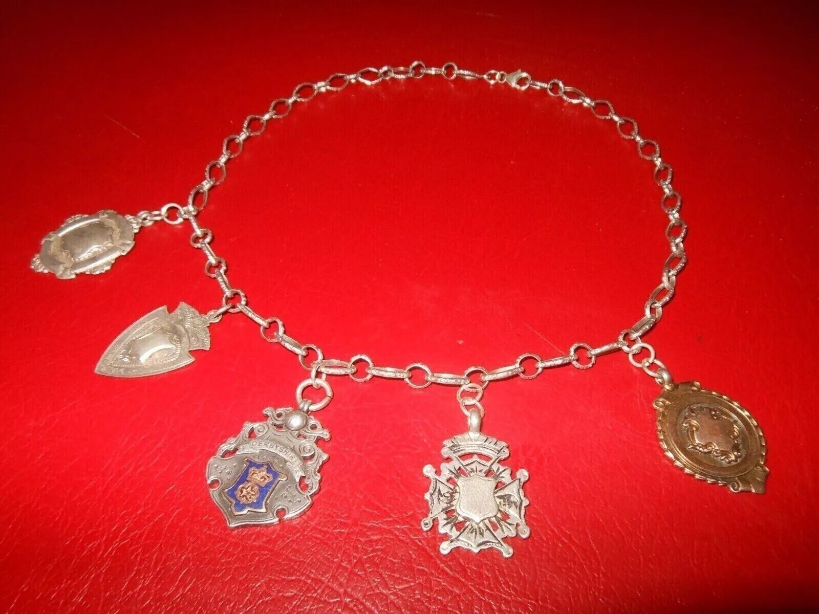 UNOAERRE Sterling Silver Necklace with English Sterling Medals