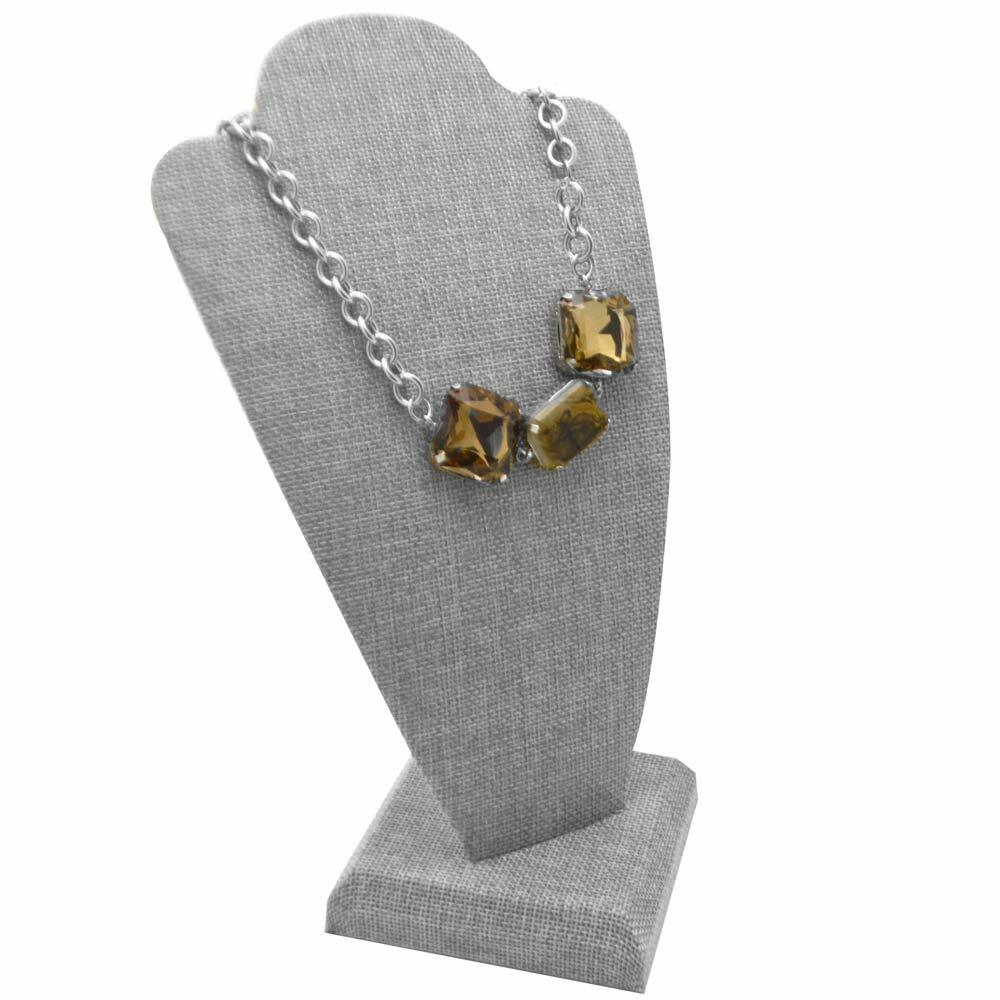 Modern Grey Linen Necklace Display Jewelry Necklace Display Showcase Jewelry