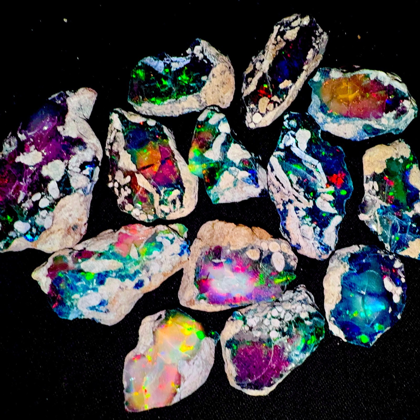 black dry opal rough, Cut grade dry opal large size gemstone, fire raw opal