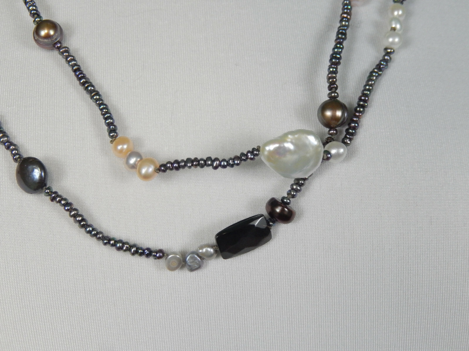 Stephen Dweck Long Station Necklace Tahitian Mother Of Pearls 42″ New