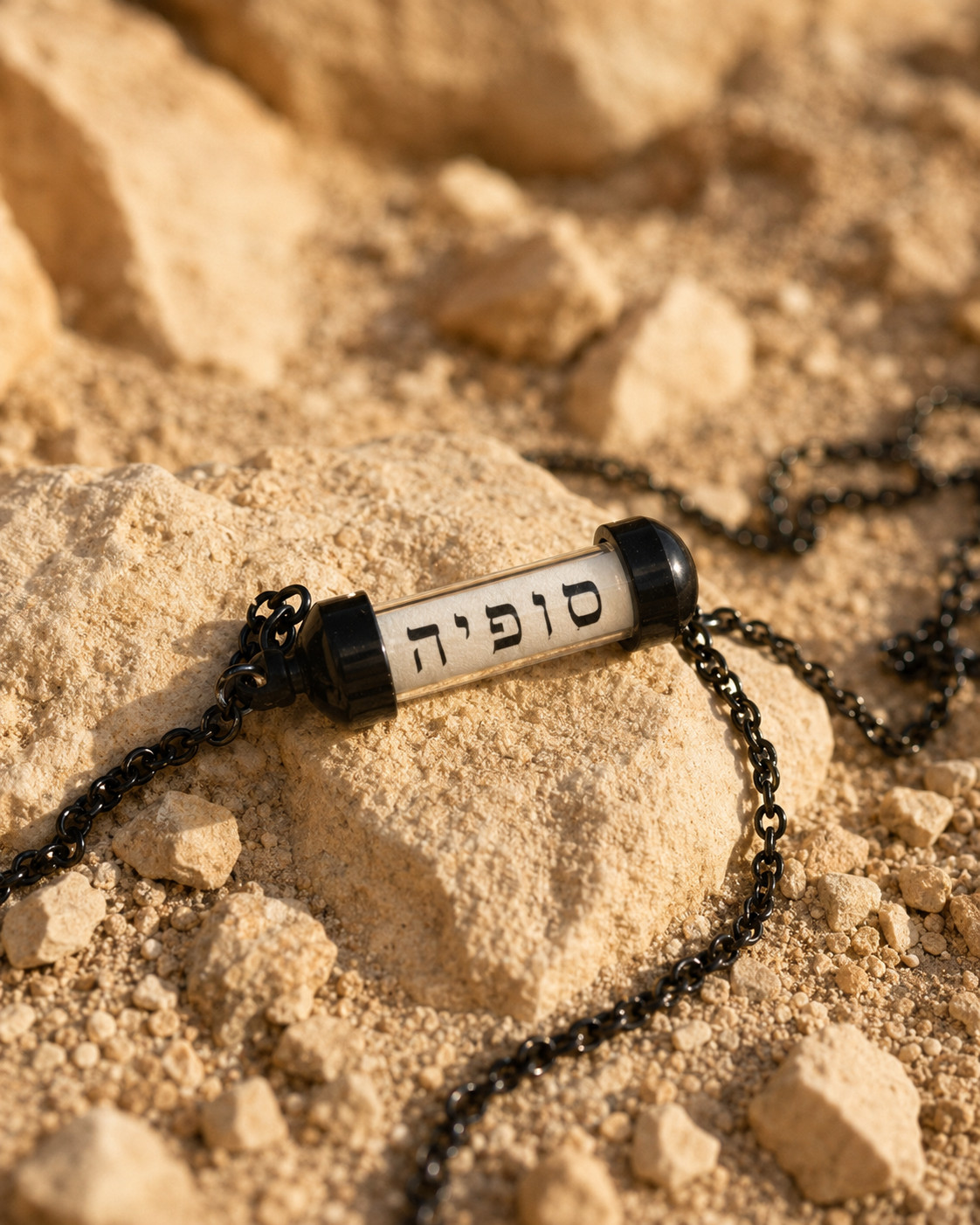 Personalized Hebrew Name Parchment Necklace | Holy Land Gift | Handmade Pendant