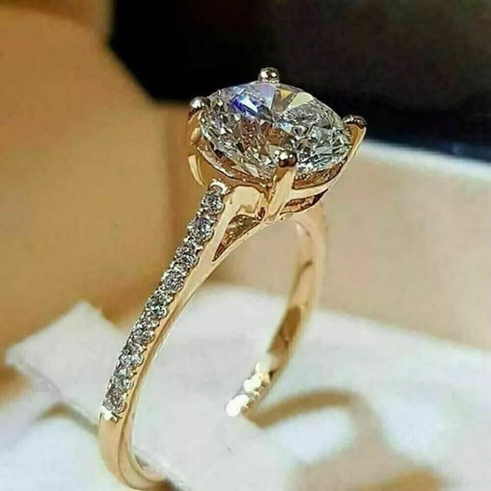 3.00 Ct Treated Round Cut White Diamond Solitaire Ring 925 Silver Certified