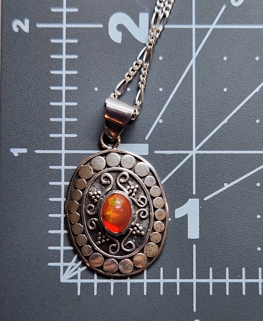 Carnelian Sterling Silver Necklace 20″
