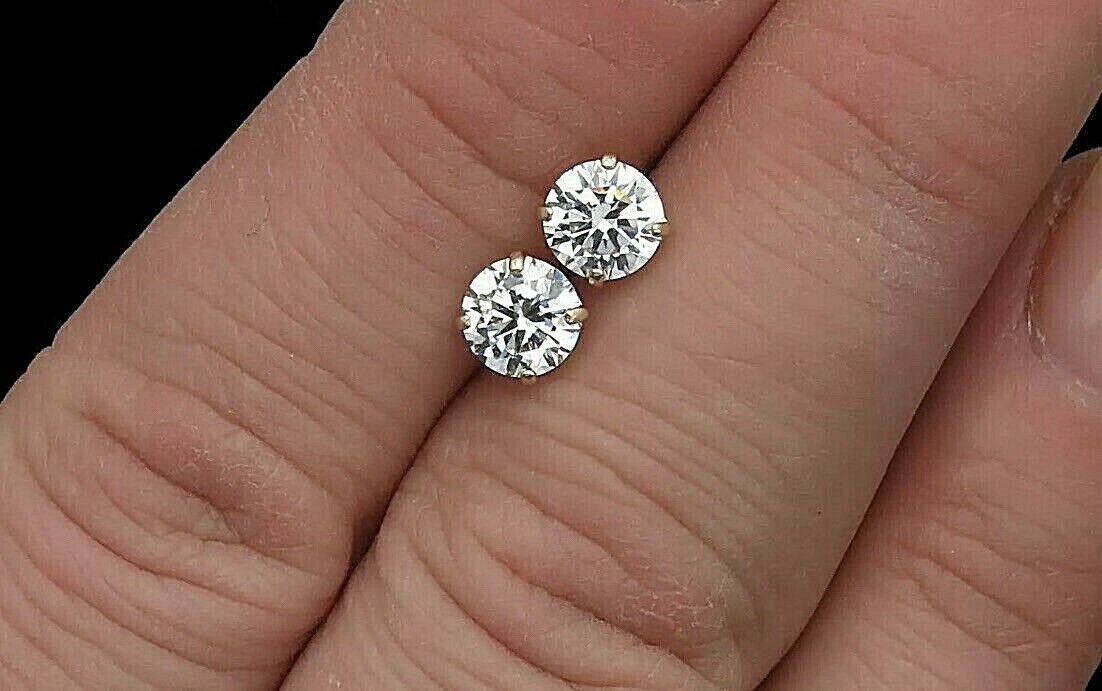 Brilliant Round Cut Lab-Created Diamond Earrings Solid 925 Sterling Silver
