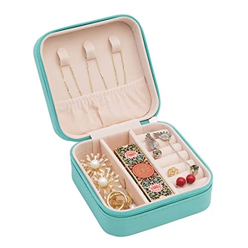Mini Jewelry Travel Case, Small Portable Jewellry Organizer Box 1 pack – blue