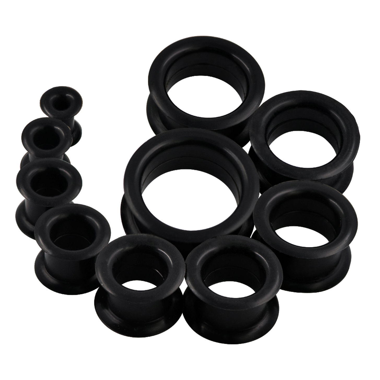 20PCS Hard Silicone Ear Tunnels Plugs Gauges Double Flared Stretching Kit 2G-1″