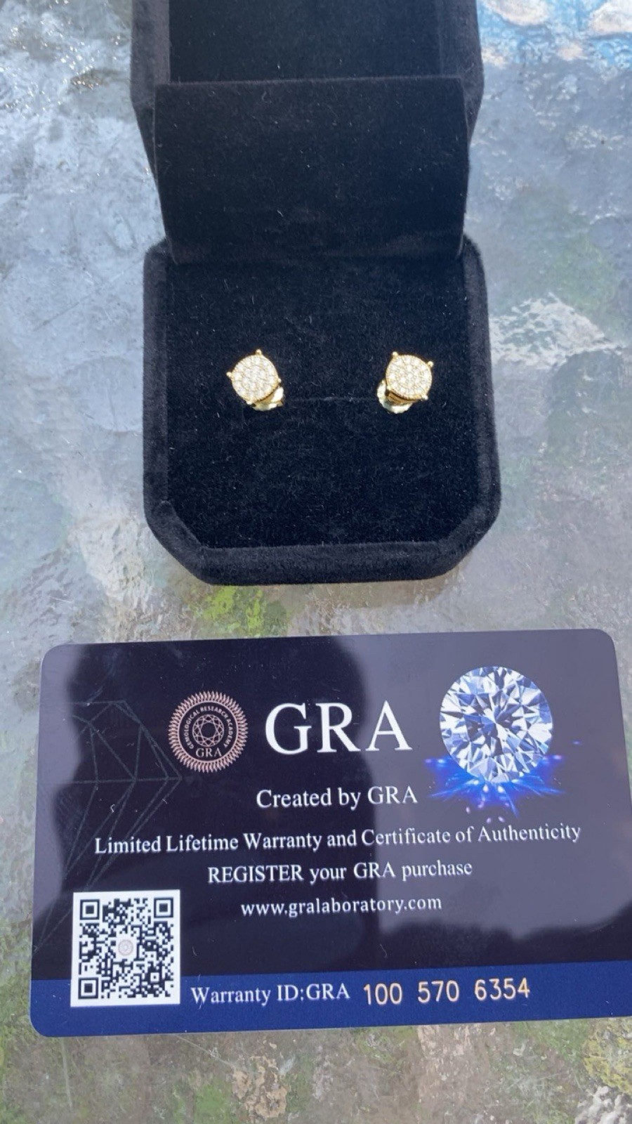 Authentic 14k Yellow Gold VVS1 Lab Diamond Square Earrings