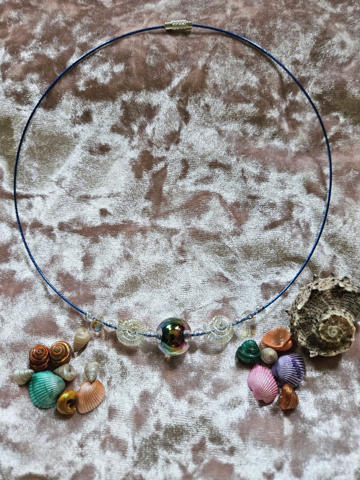 BigTimeRockShow Sea Treasure Iridescent Orb & Glass Nautilus Acrylic Bubbles