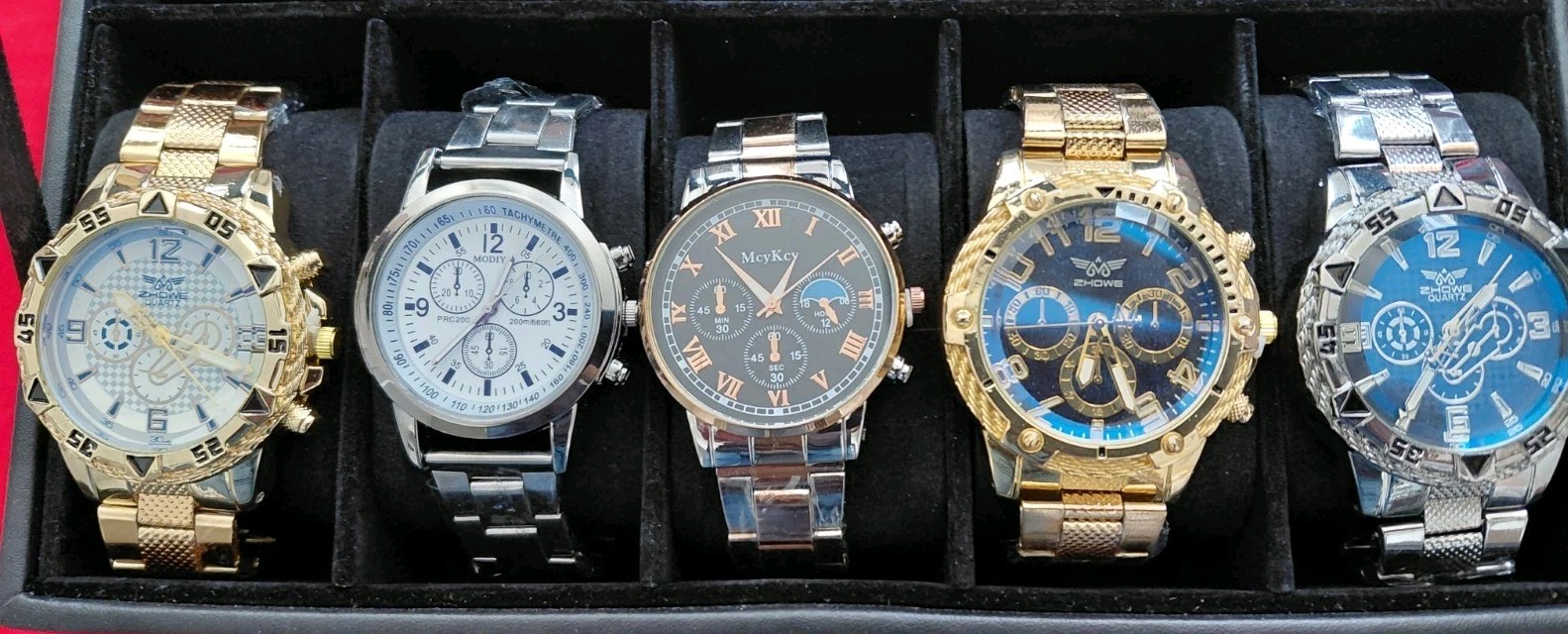 Set 5 NEW Men’s Watches CLOSEOUT CLEARANCE OVERSTOCK SALE DEAL 10 BATTERIES SSS